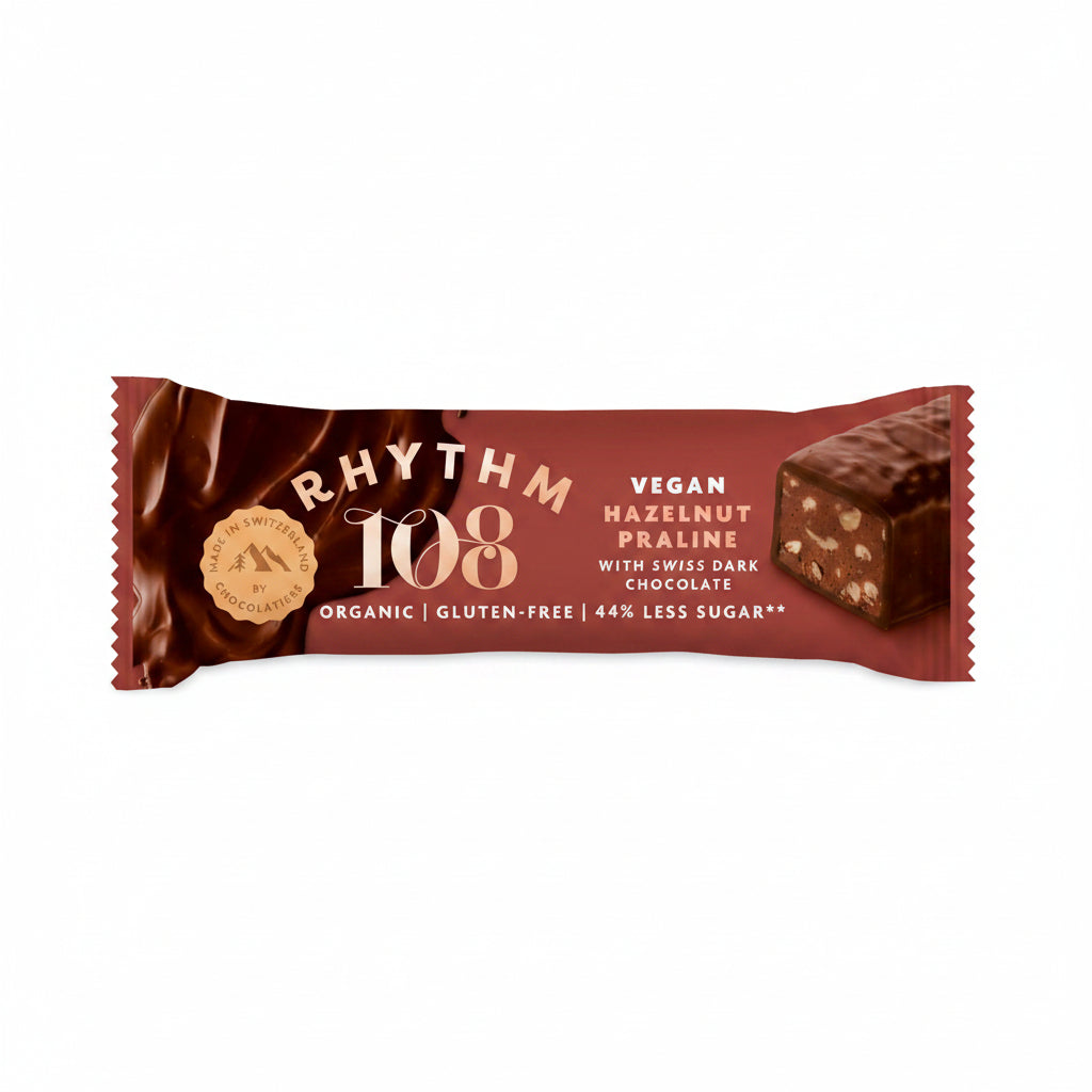 Rhythm 108 Hazelnut Praline Choc Bar 1bars