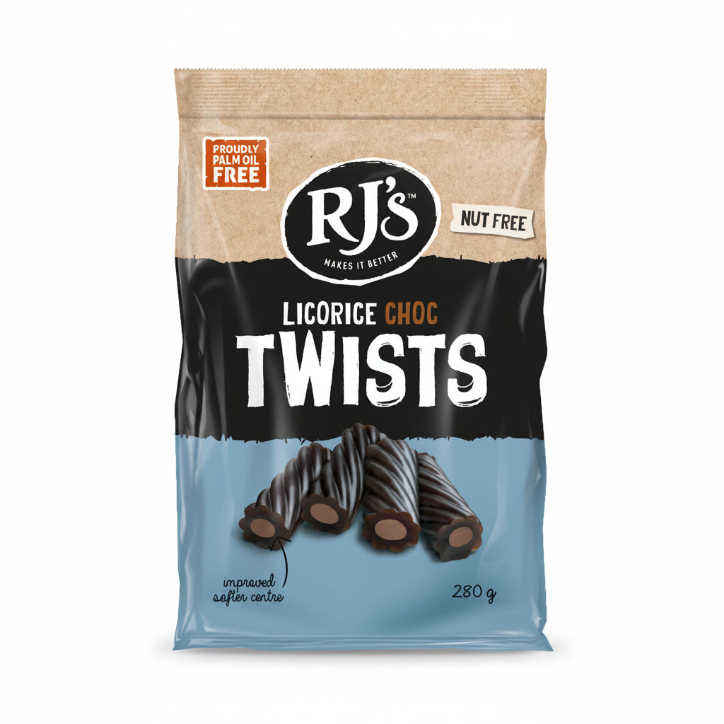 Choc Twists Licorice 280g - Just Natural