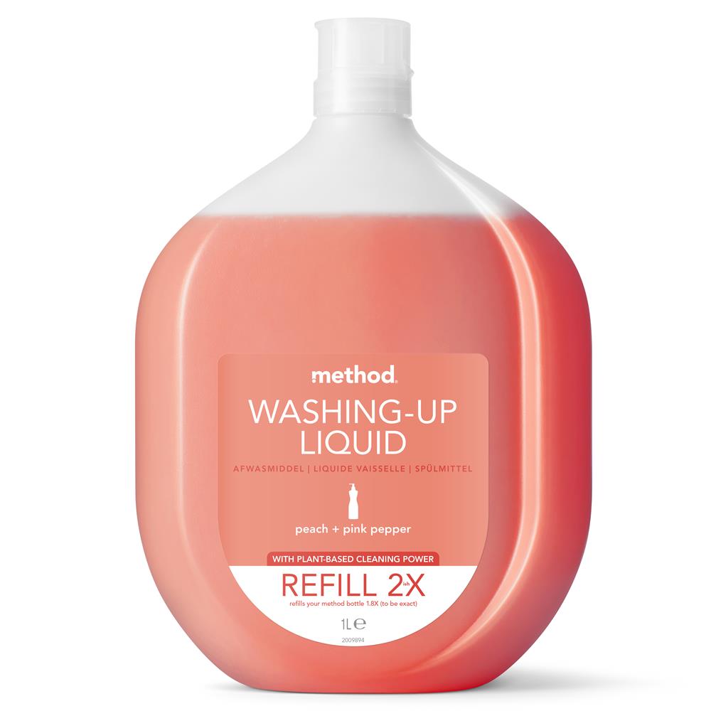 Refill Washing Up Liquid Peach & Pink Pepper 1.064L Just Natural