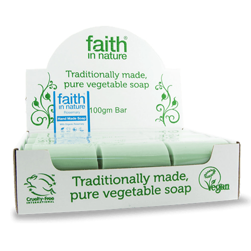 Faith In Nature Rosemary soap unwrapped x 18 Box - Just Natural