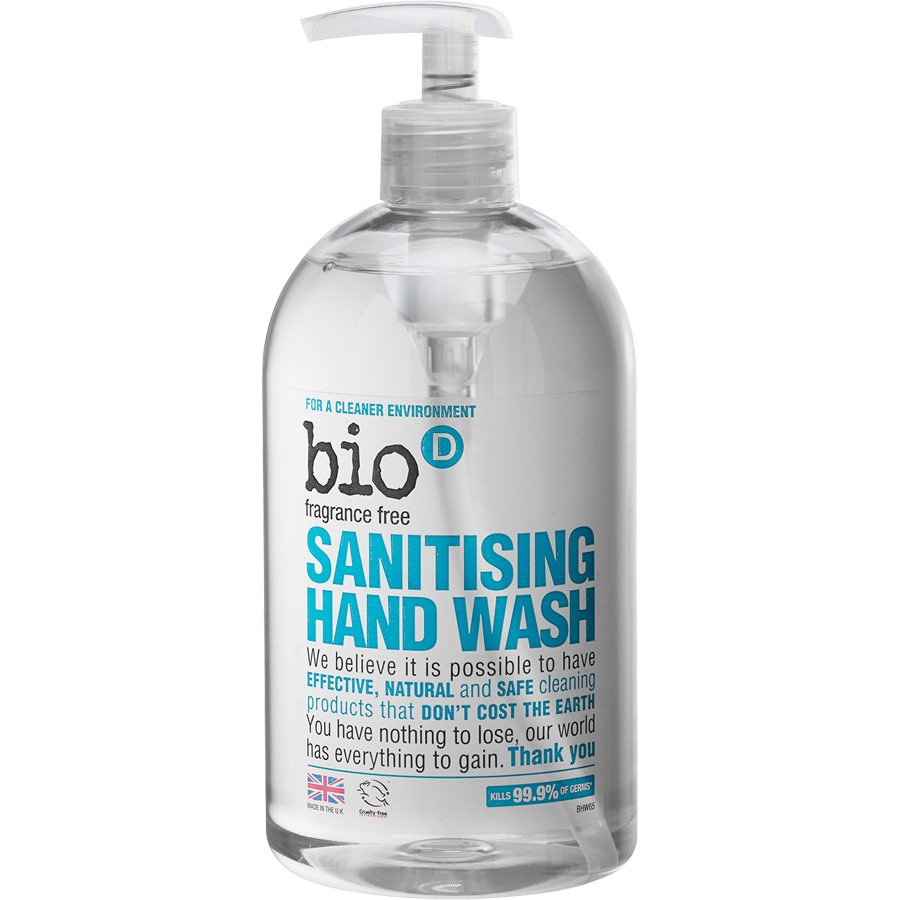 Bio-D Sanitising Hand Wash Fragrance Free 500ml - Just Natural