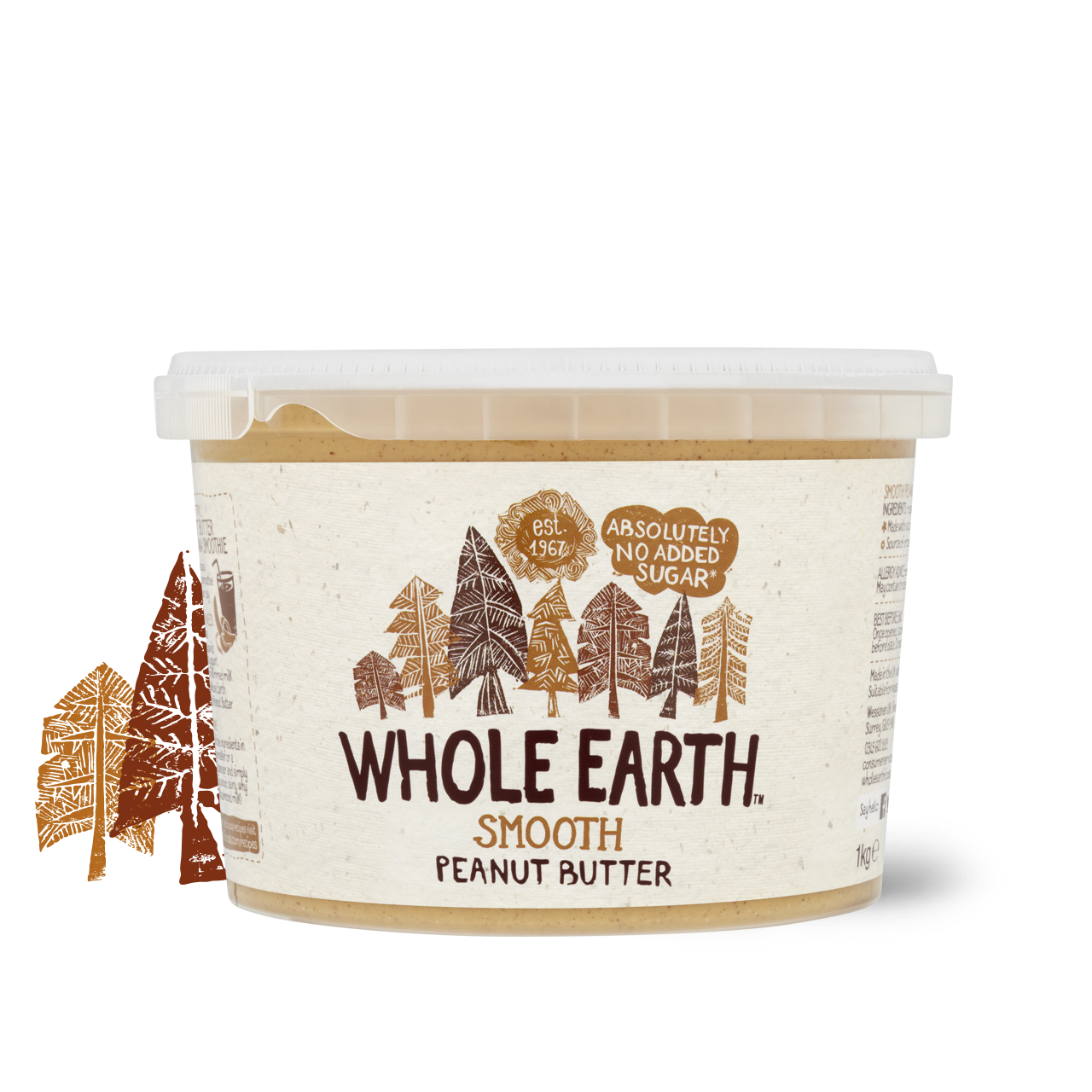 Whole Earth Smooth Peanut Butter No Added Sugar 1000g - Just Natural