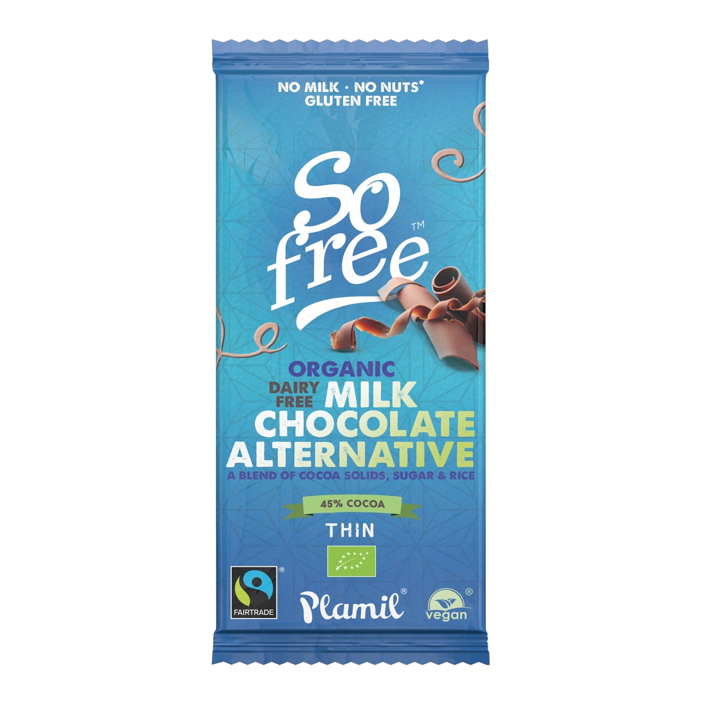 Plamil So Free Milk Alternative Chocolate Organic Fairtrade 80g - Just Natural
