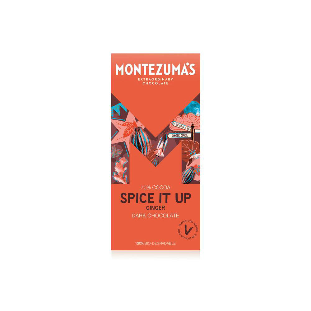 Montezumas Spice It Up Dark Chocolate with Dragon Ginger - 90g Bar - Just Natural