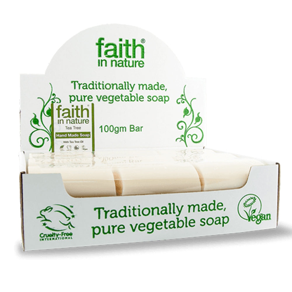 Faith In Nature Tea Tree soap unwrapped x 18 Box - Just Natural