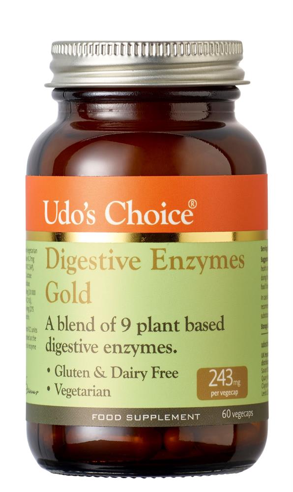 Digestive Enzyme Gold contains 9 plant based enzymes 60 caps