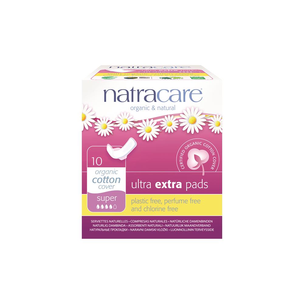 Natracare Ultra Extra Pads Super with wings 10's - Just Natural