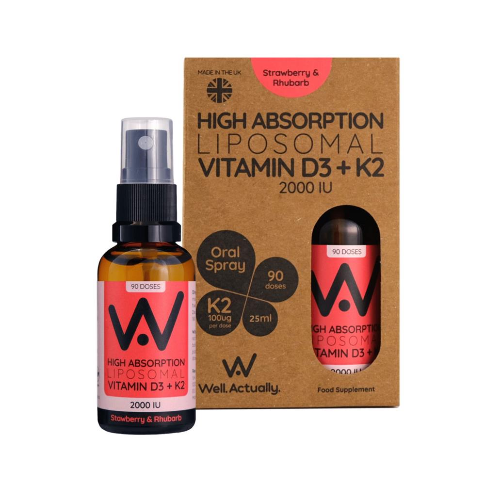 Well Actually Vit D3+K2 spray (2000IU) Straw 25ml