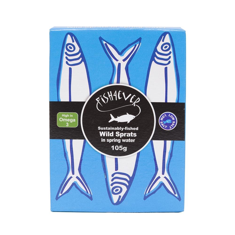 Fish4Ever Wild Sprats in Spring Water 105g - Just Natural