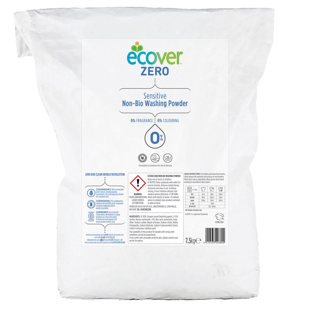 Ecover ZERO (Non Bio) Washing Powder 7500g - Just Natural