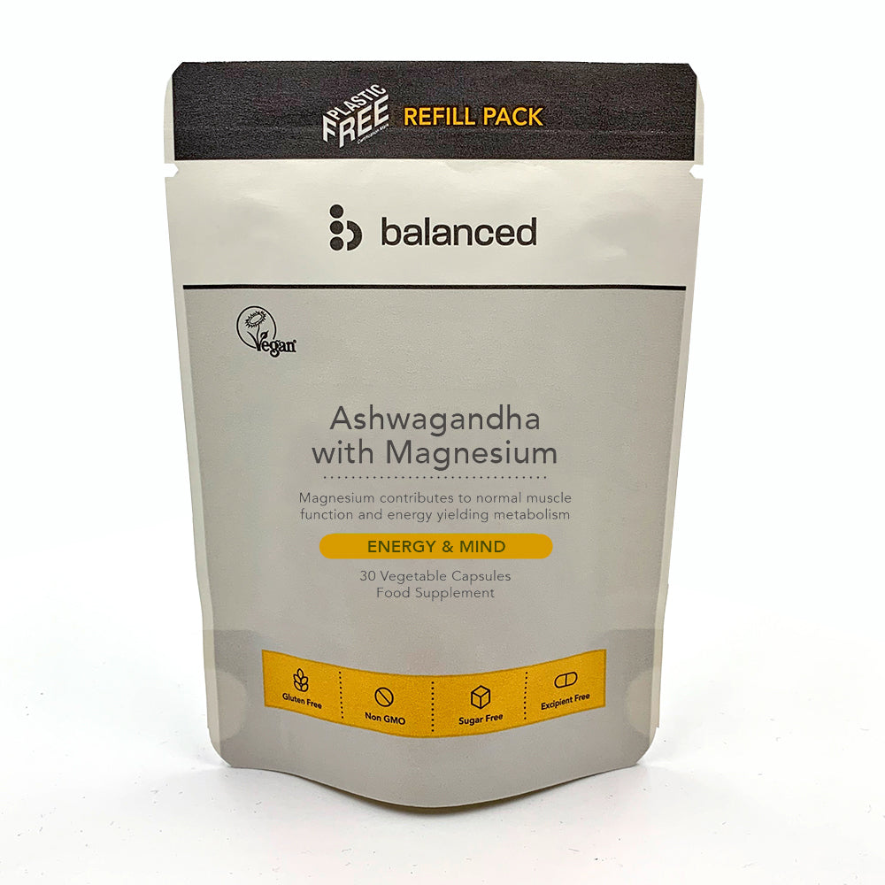 Ashwagandha With Magnesium 30 Veggie Caps - Refill Bottle - Just Natural