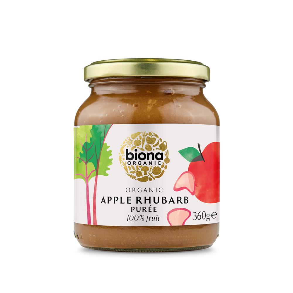 Organic Apple & Rhubarb Puree 360g - Just Natural