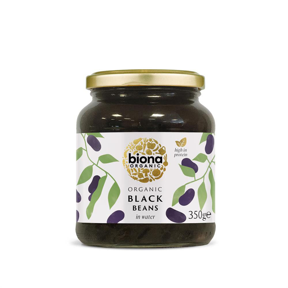 Organic Black Beans in a Glass Jar 350g - Just Natural