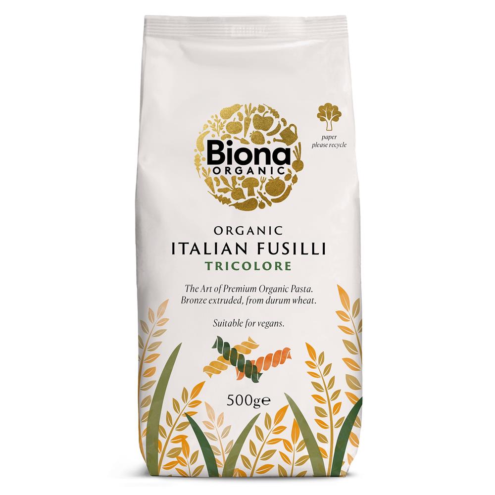 Organic Fusilli Pasta Tri Colore Bronze 500g - Just Natural