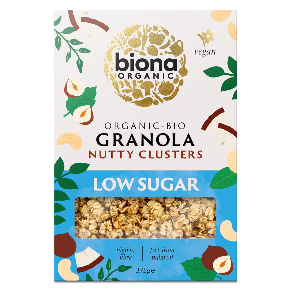 Organic Granola Nutty Clusters Low Sugar 375g - Just Natural
