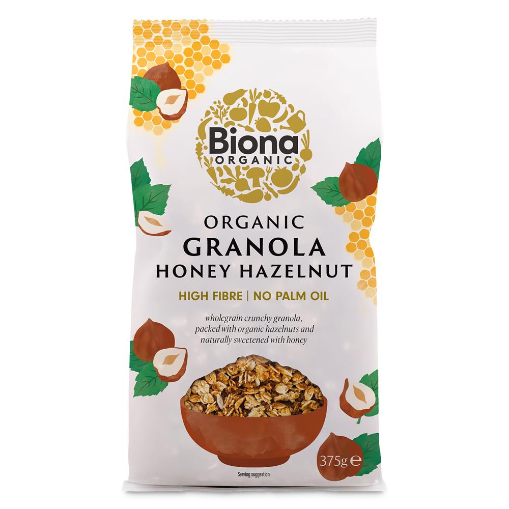 Organic Honey Hazel Crunchy Granola - No added sugar 375g - Just Natural