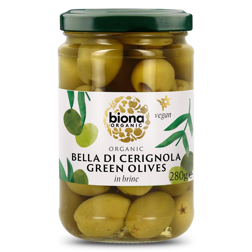 Organic Italian Bella di Cerignola Olives in Brine 280g - Just Natural
