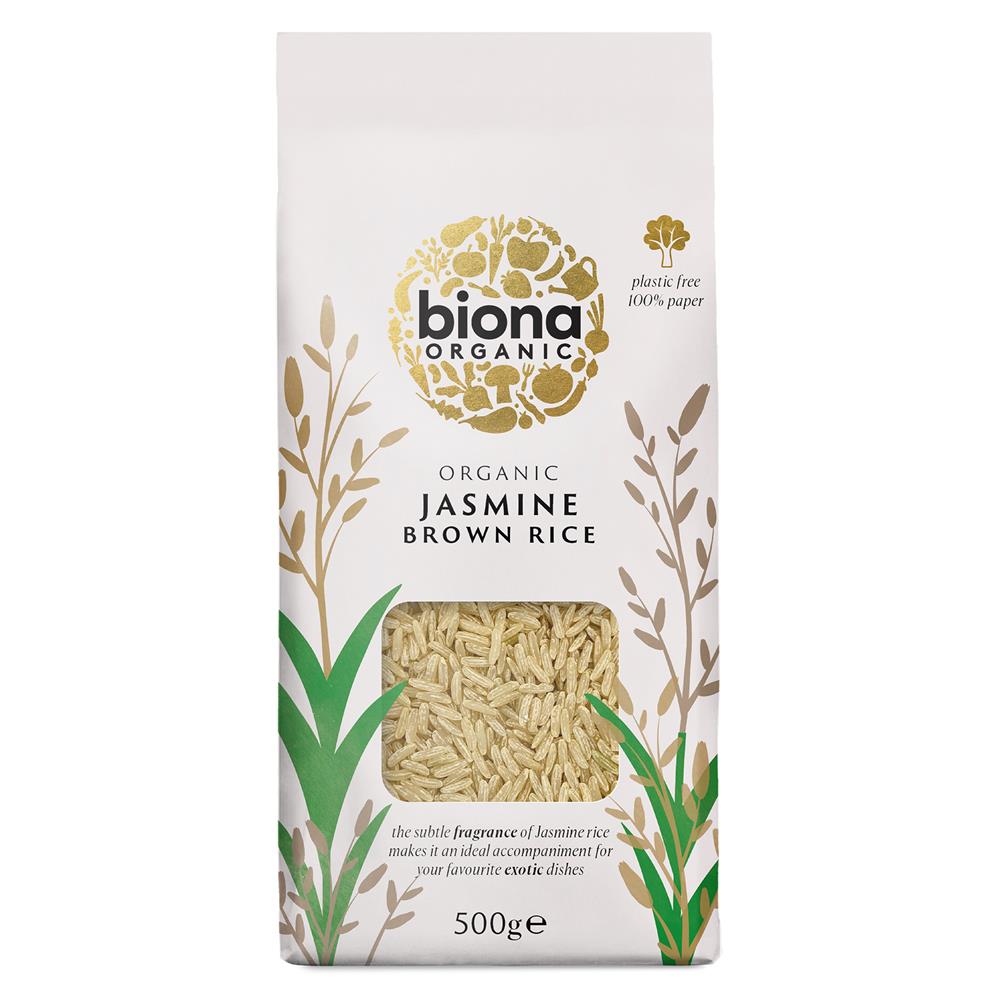 Organic Jasmine Rice Brown 500g - Just Natural