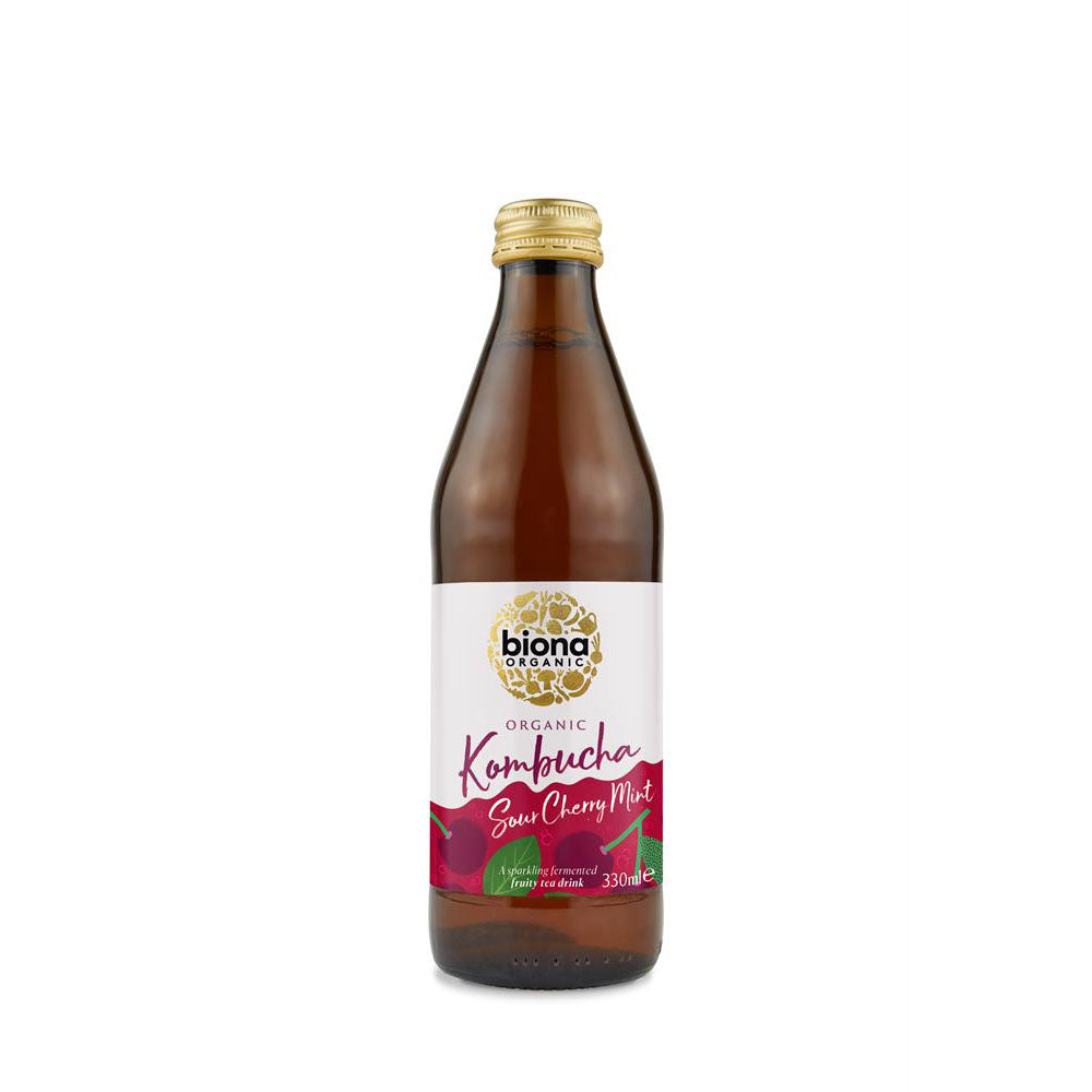 Organic Kombucha Sour Cherry & Mint 330ml - Just Natural