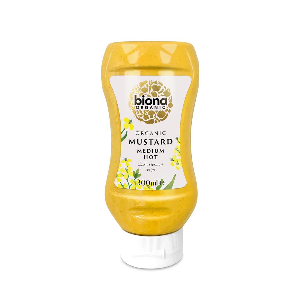 Organic Medium Hot Mustard Squeezy 300ml - Just Natural