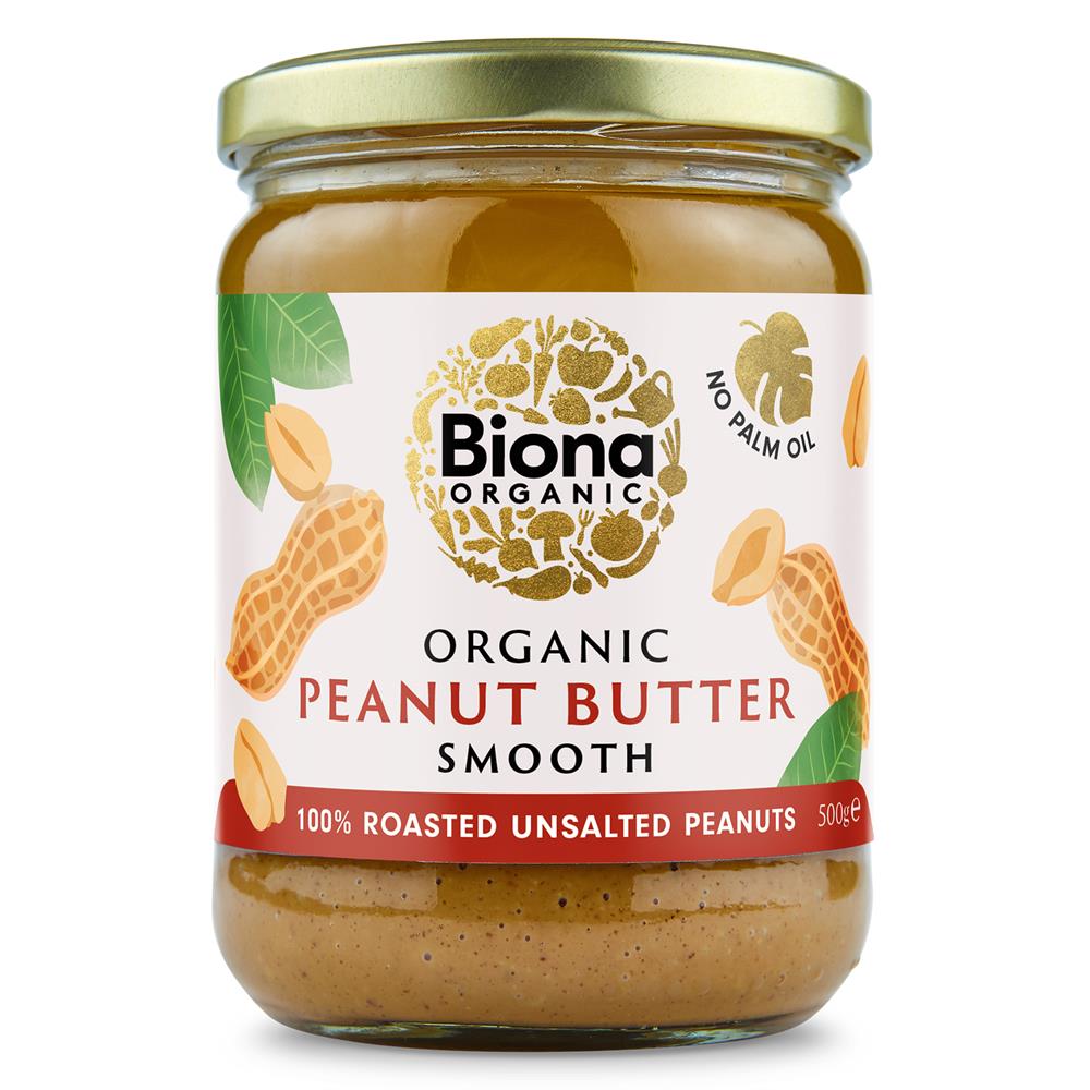 Organic Peanut Butter Smooth Unsalted 500g - Just Natural