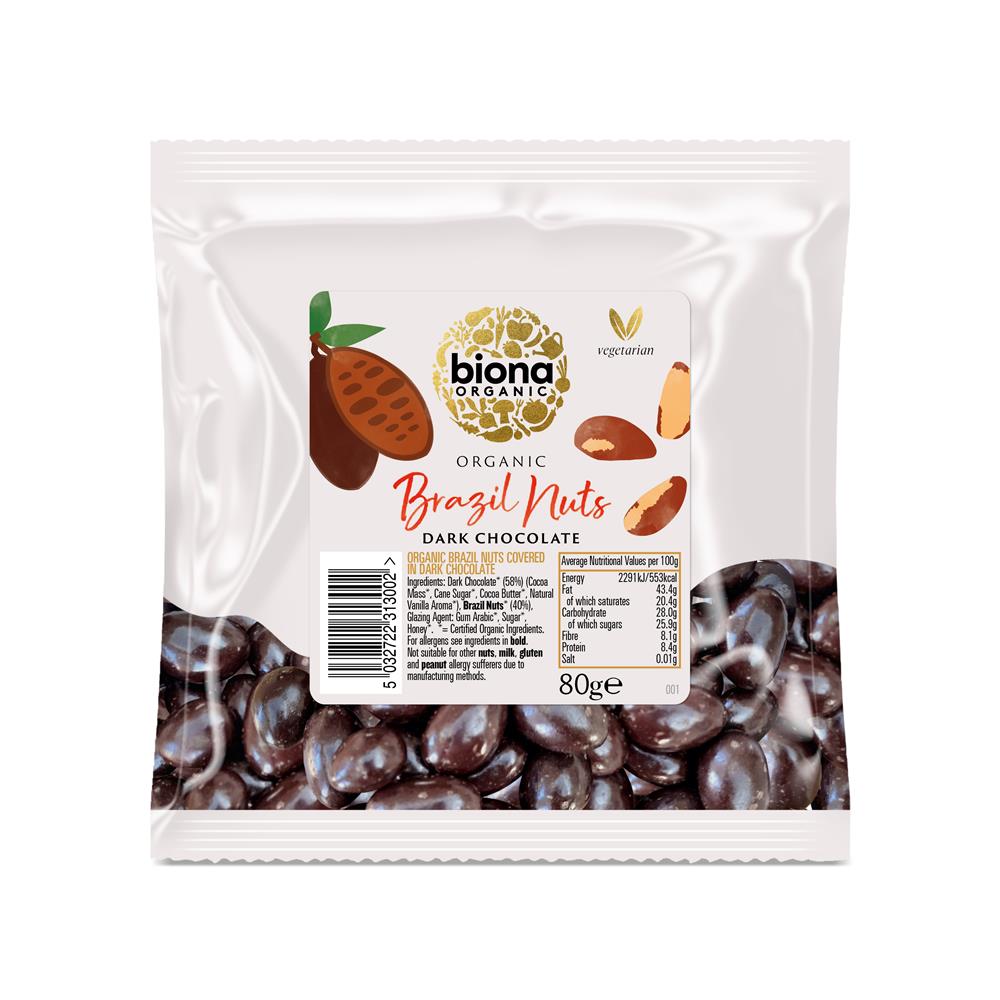 Organic Plain Chocolate covered Rainforest Brazils 80g - Just Natural