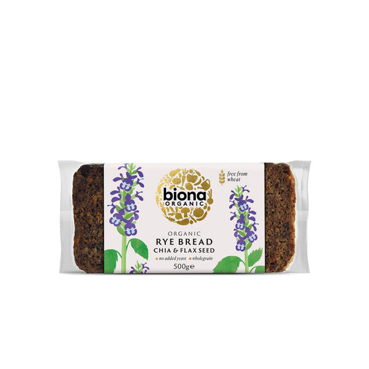 Organic Rye Bread with Chia & Flax Seed 500g - Just Natural