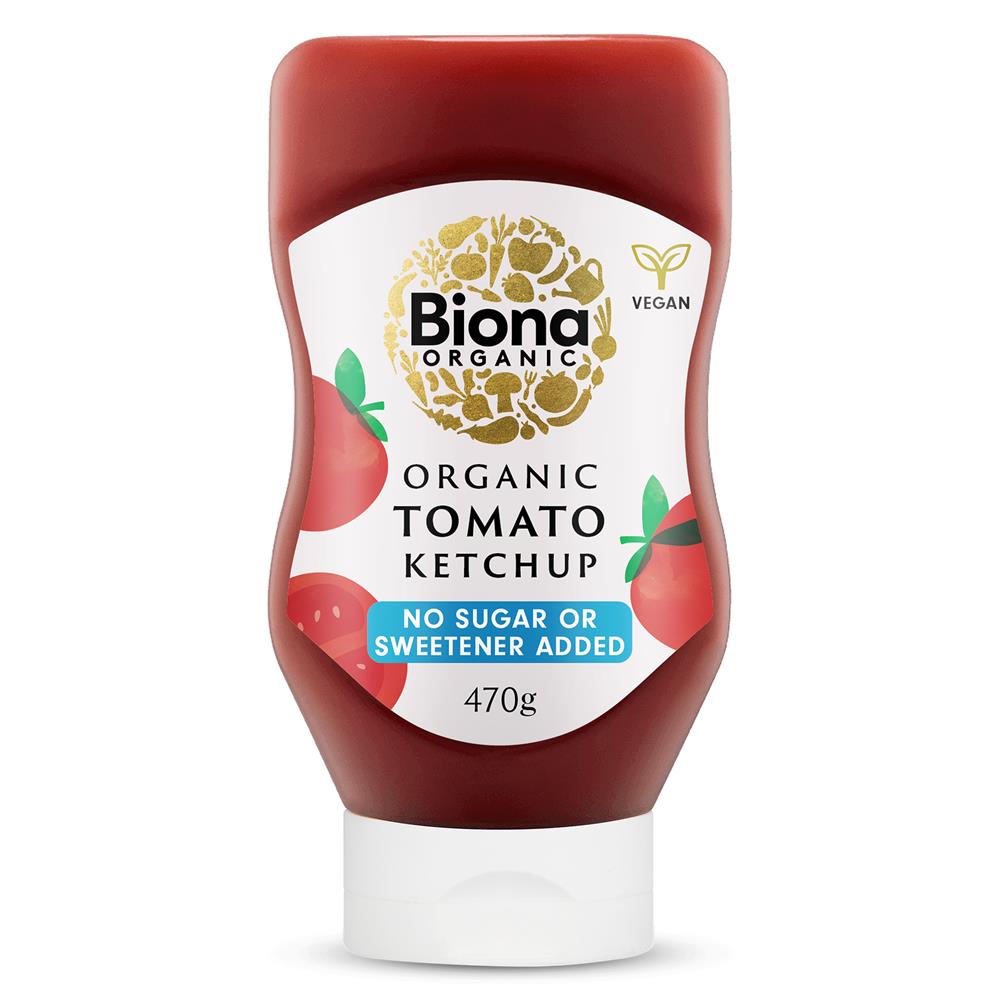 Organic Tomato Ketchup No Added Sugar Squeezy 470g - Just Natural