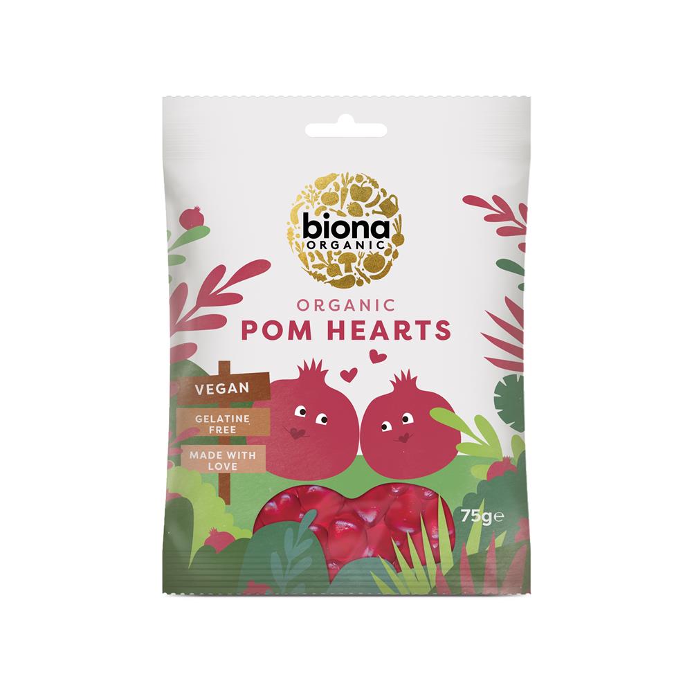 Organic Vegan Pomegranate Hearts 75g - Just Natural