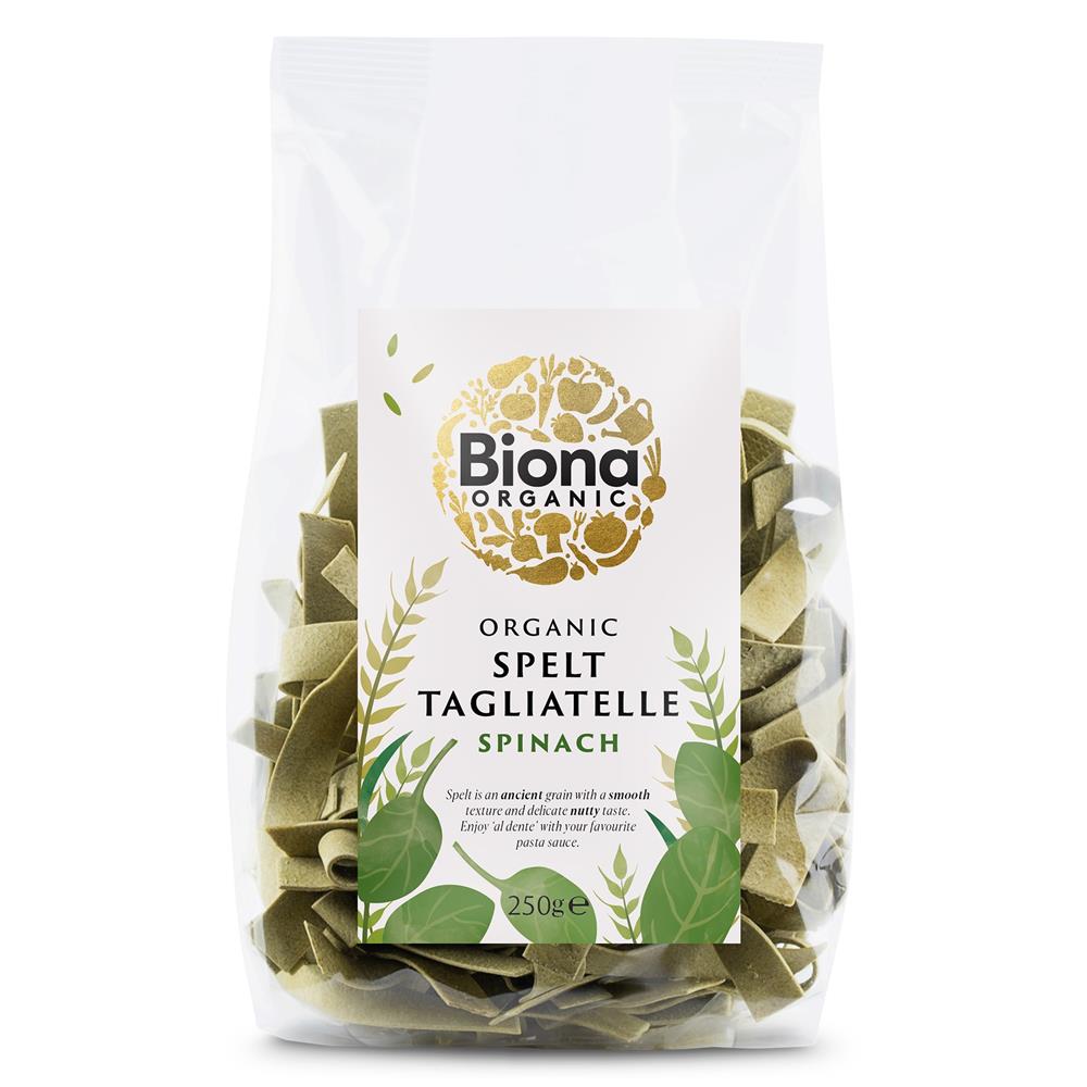 Spelt Spinach Artisan Tagliatelle Pasta Rolled Organic 250g - Just Natural