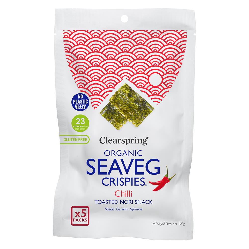 Chilli - Organic Seaveg Crispies Multipack (TRAYLESS) 20g - Just Natural
