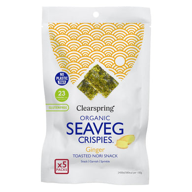Clearspring Ginger - Organic Seaveg Crispies Multipack (TRAYLESS) 20g