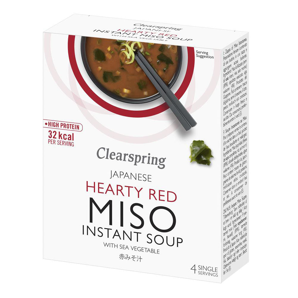 Instant Miso Soup Hearty Red with Sea Vegetable 40g - Just Natural
