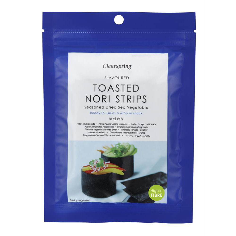 Japanese Flavoured Toasted Nori Strips - Dried Sea Vegetable 13.5g - Just Natural