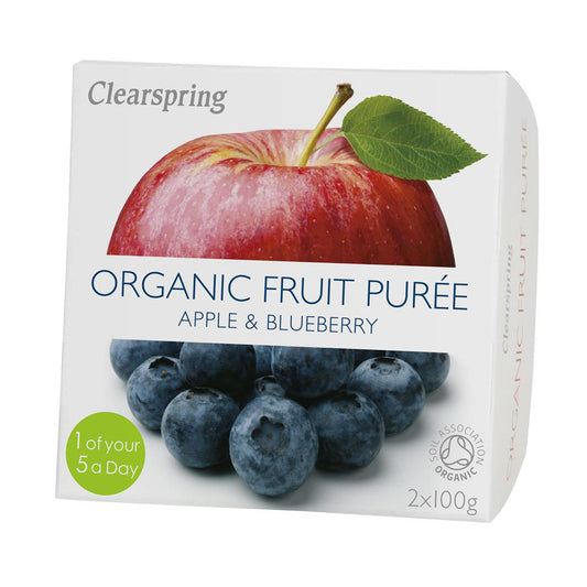 Organic Fruit Purée - Apple & Blueberry (2x100g) - Just Natural