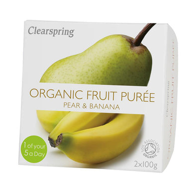 Clearspring Organic Fruit Purée - Pear & Banana (2x100g)