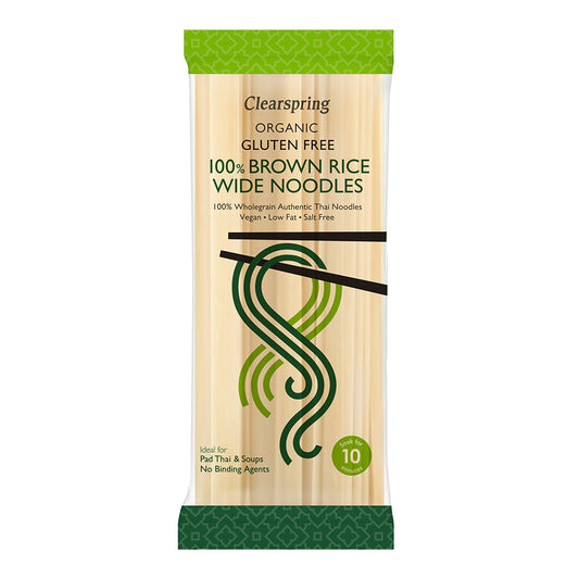Organic Gluten Free 100% Brown Rice Wide Noodles 200g - Just Natural