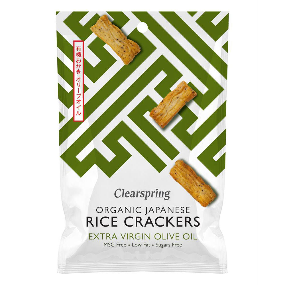 Organic Japanese Rice Crackers - Extra Virgin Olive Oil - Just Natural