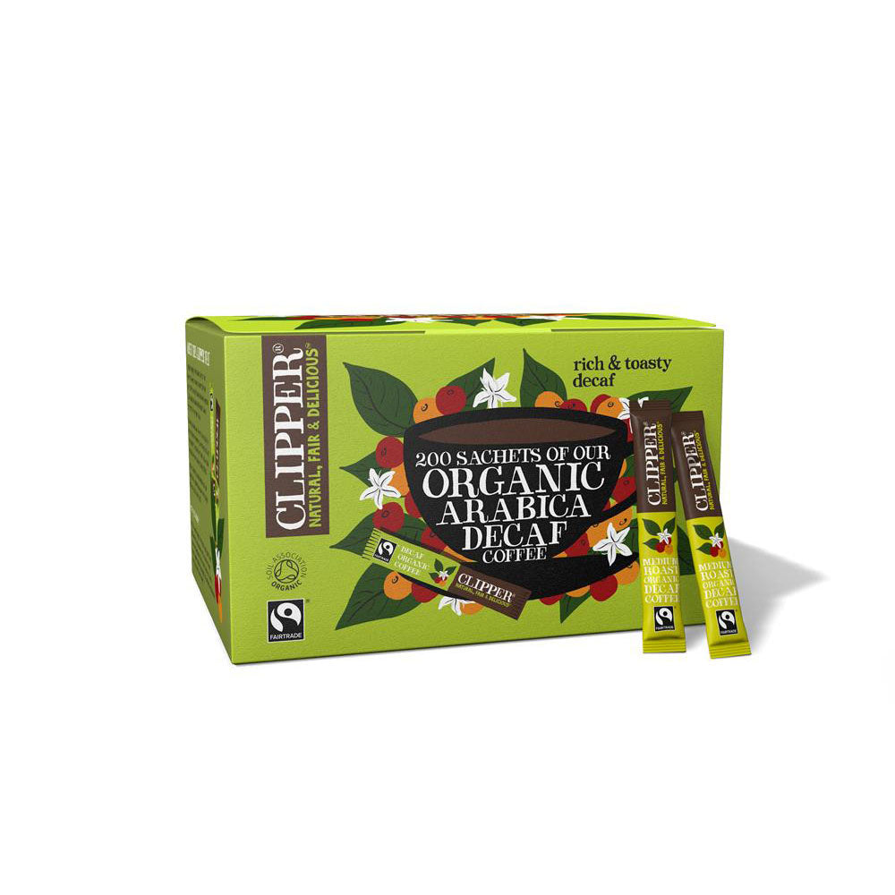 fairtrade organic medium roast decaf arabica coffee 200 sachets - Just Natural