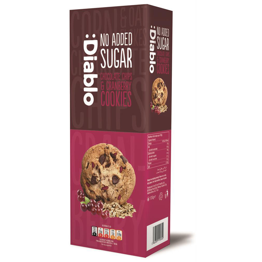 Choc Chip & Cranberry Cookies 135g - Just Natural