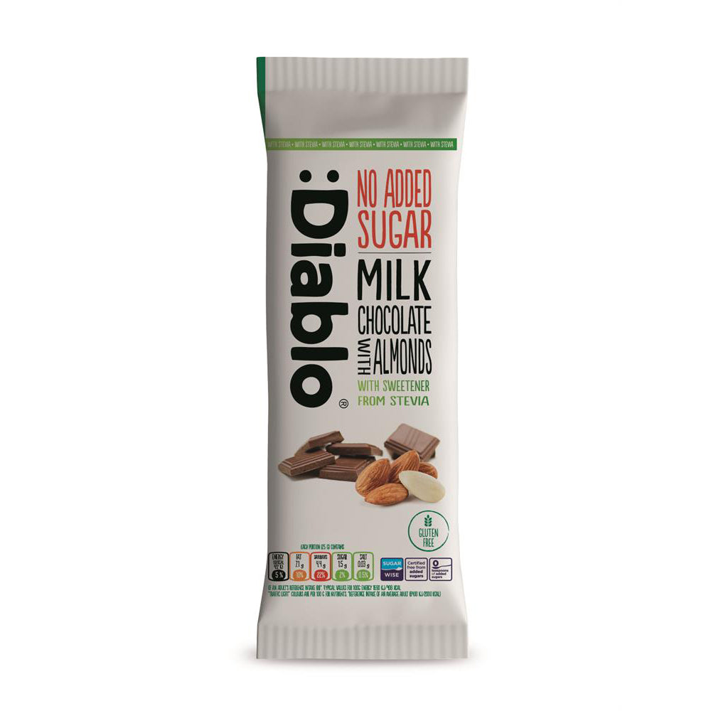 Milk Chocolates with Almonds with Stevia 75g - Just Natural