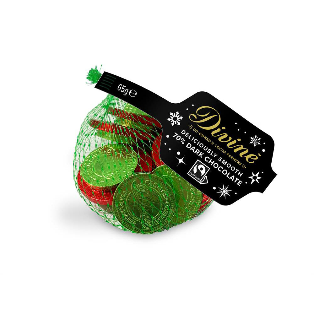 70% Fairtrade Dark Choc Coins 65g - Just Natural