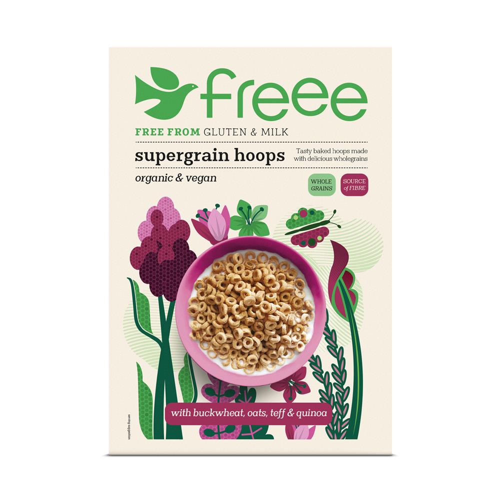 Doves Farm Freee Organic Supergrain Hoops Buckwheat Oats Teff & Quinoa 300g