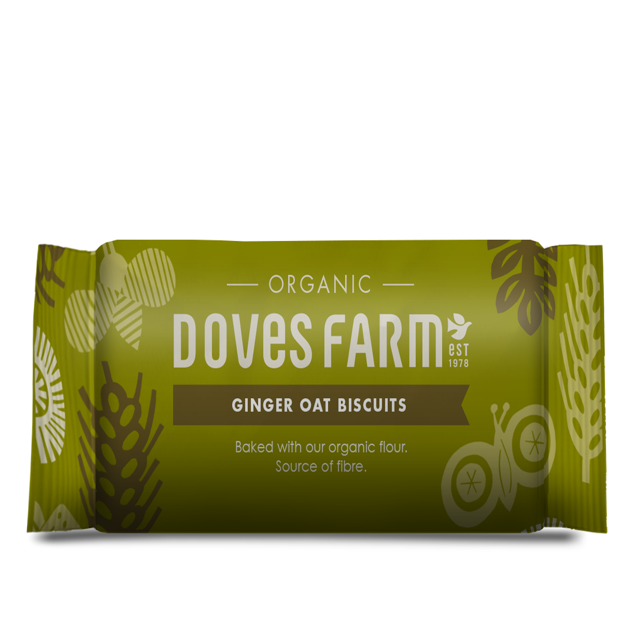 Organic Ginger Oat Biscuits 200g roll-pack - Just Natural