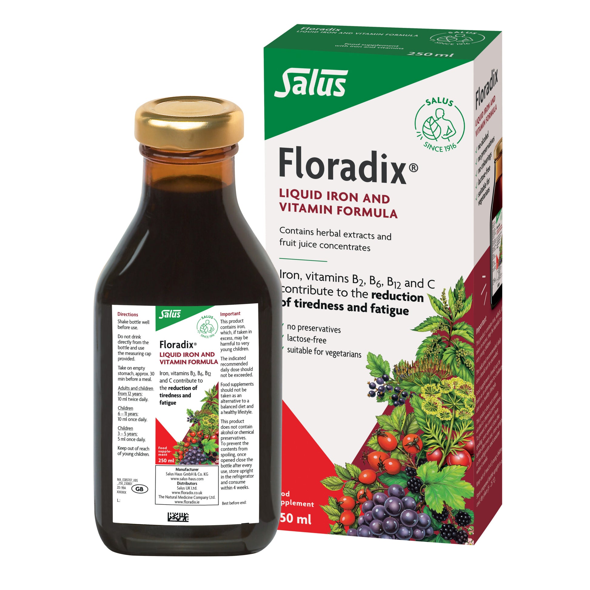 Floravital Yeast & gluten free liquid iron formula - Just Natural