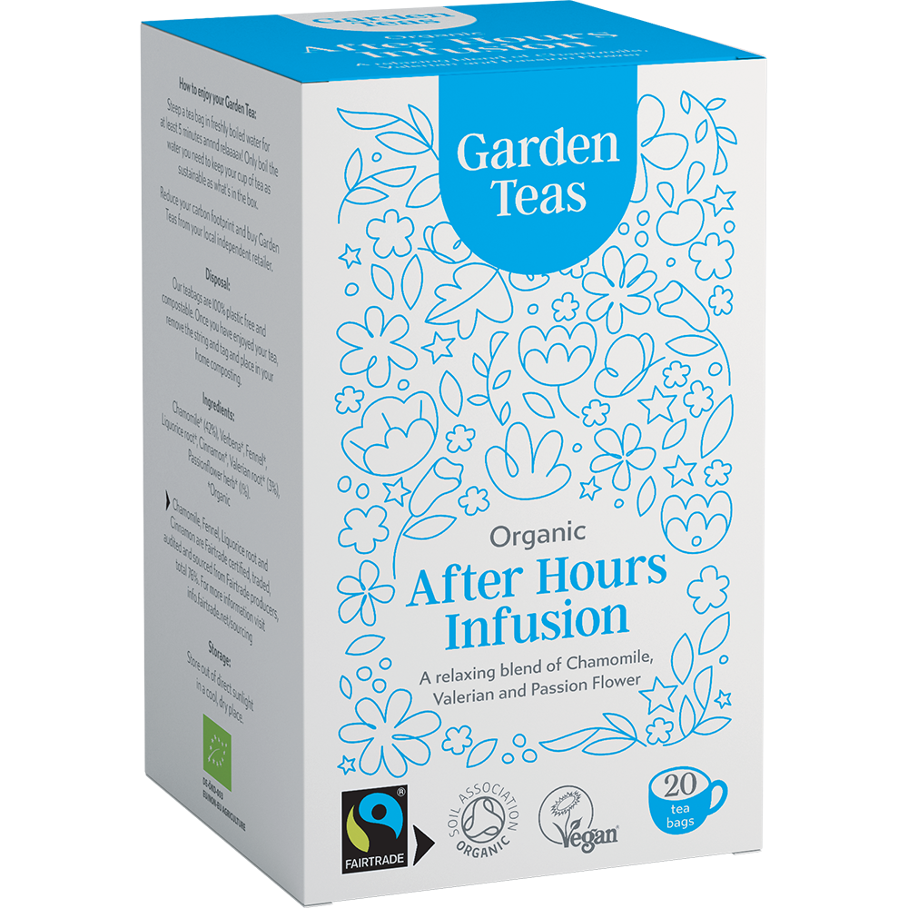 Garden Teas Organic Fairtrade After Hours Infusion 20 Plastic Free Envelopes - Just Natural