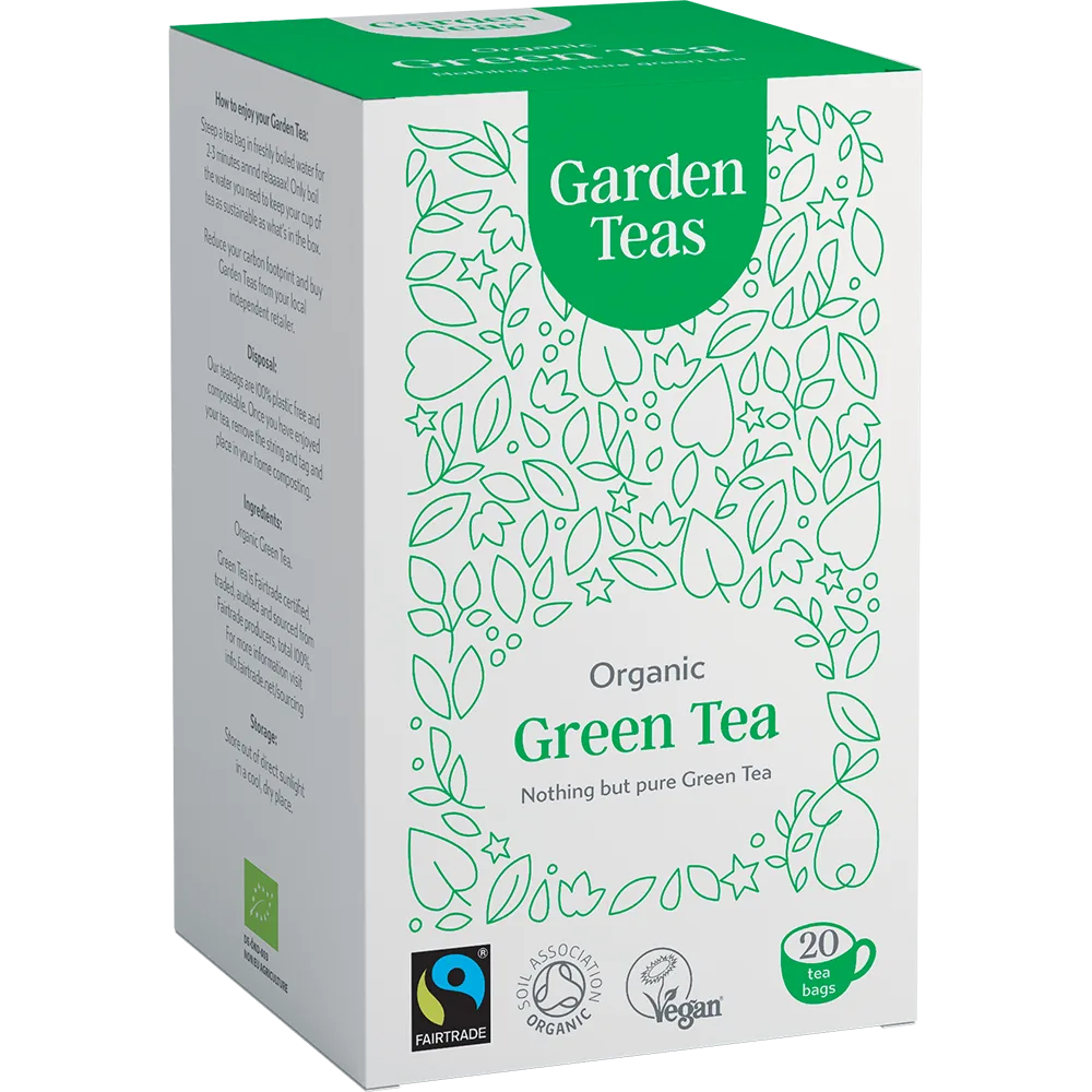 Garden Teas Garden Teas Organic Fairtrade Green Tea 20 Plastic Free Envelopes