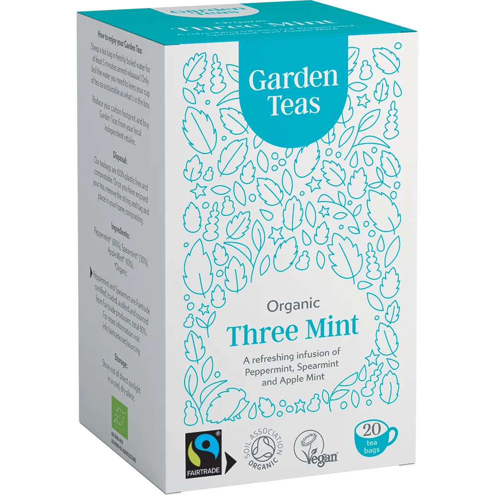 Garden Teas Garden Teas Organic Fairtrade Three Mint Infusion 20 Plastic Free Envelopes