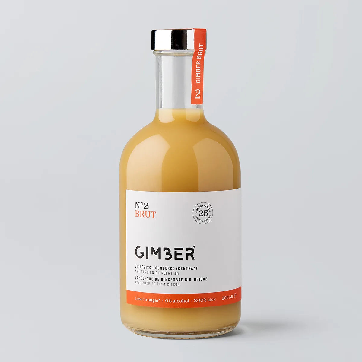 Gimber Organic No2 Brut Extra Strong Ginger Alcohol Free Drink 500ml