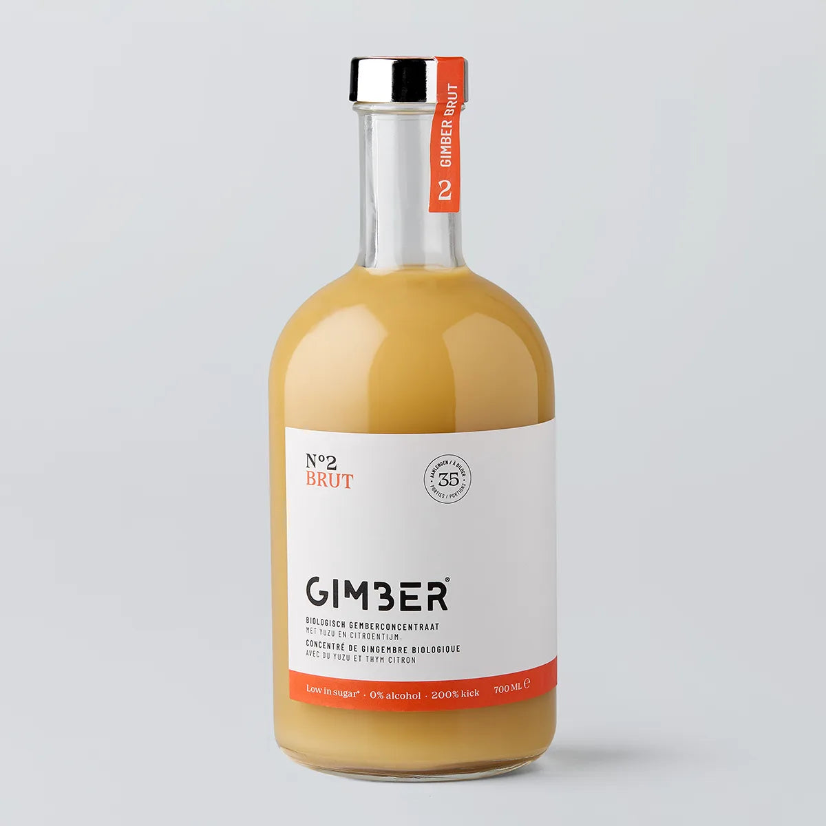 Gimber Organic No2 Brut Extra Strong Ginger Alcohol Free Drink 700ml